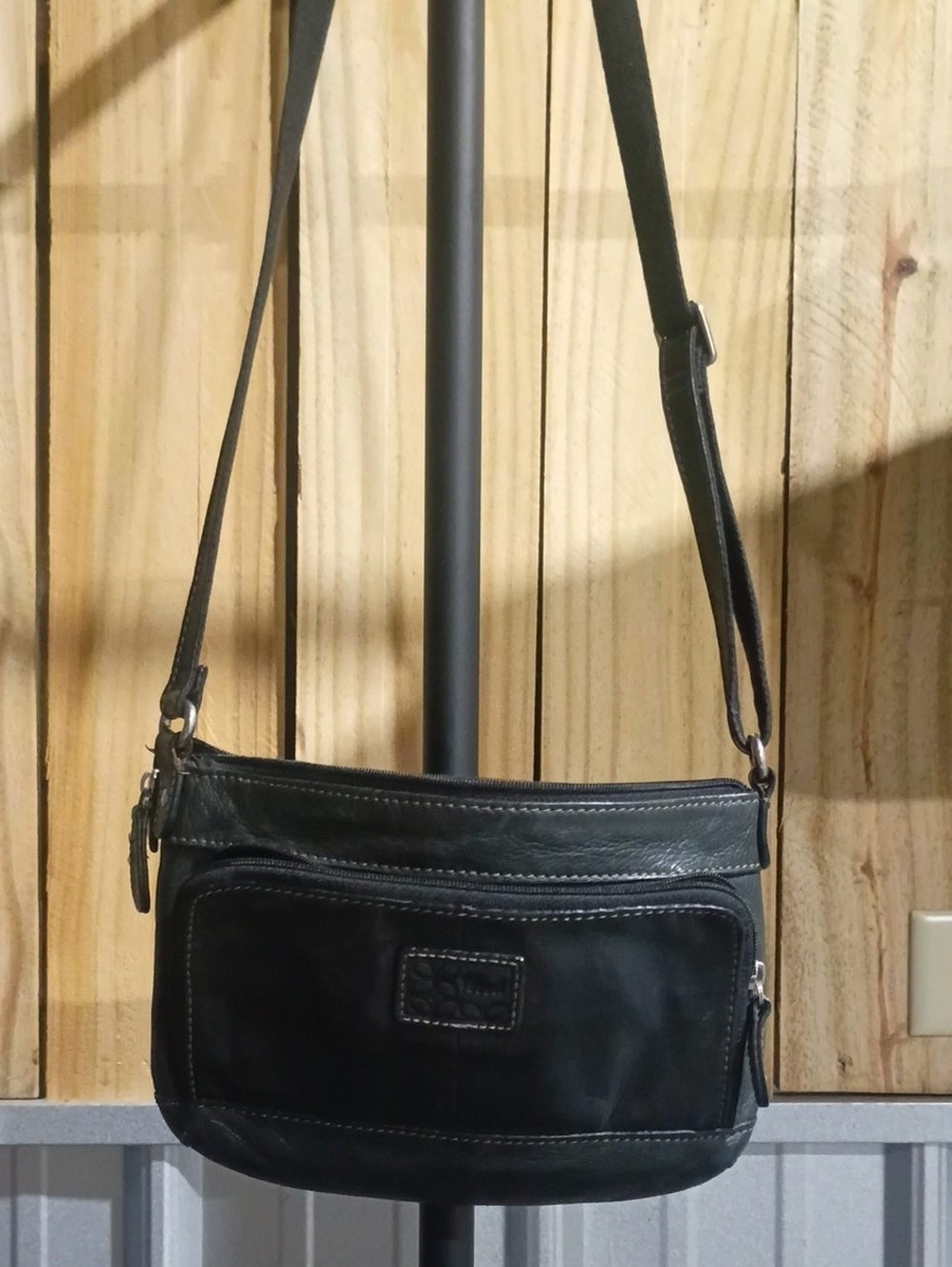 Fossil Black Leather Crossbody Bag